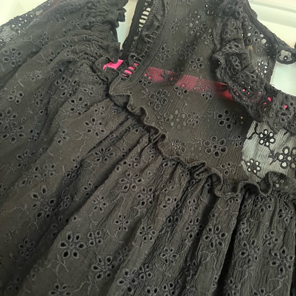 Rebecca Taylor Open Shoulder black lace top - Picture 3 of 6